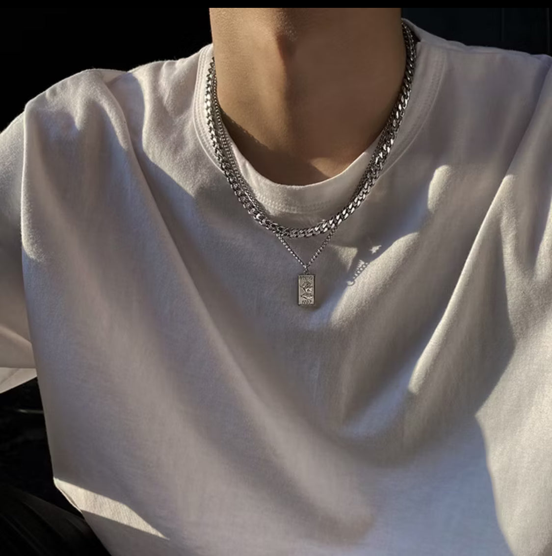 Men’s Stainless Steel Venus Coin Pendant Necklace