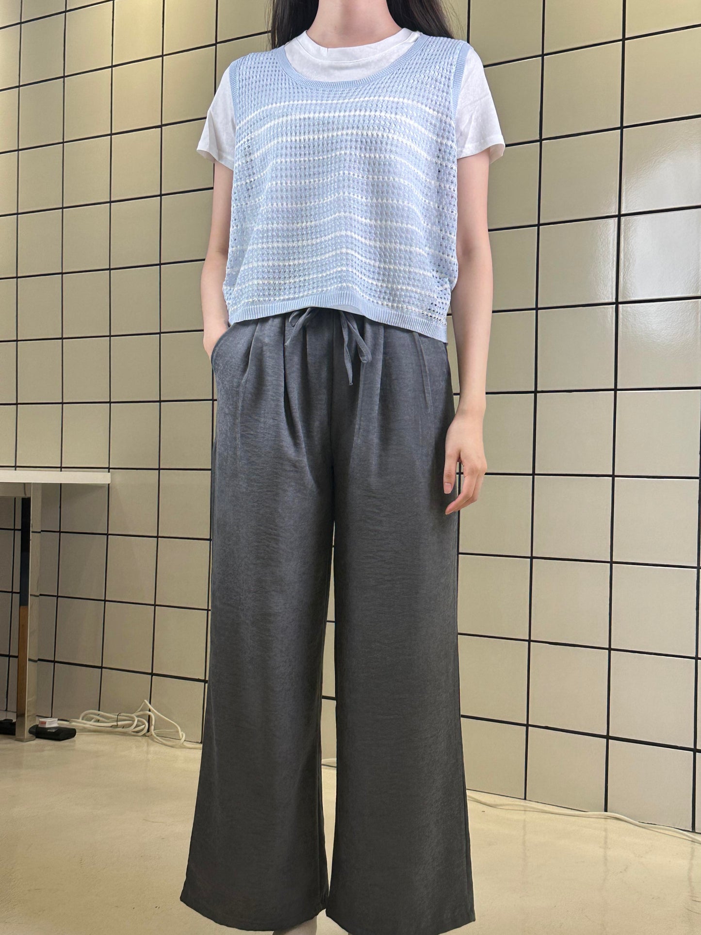 Women's Soft Drape Elastic Waist Wide Pants