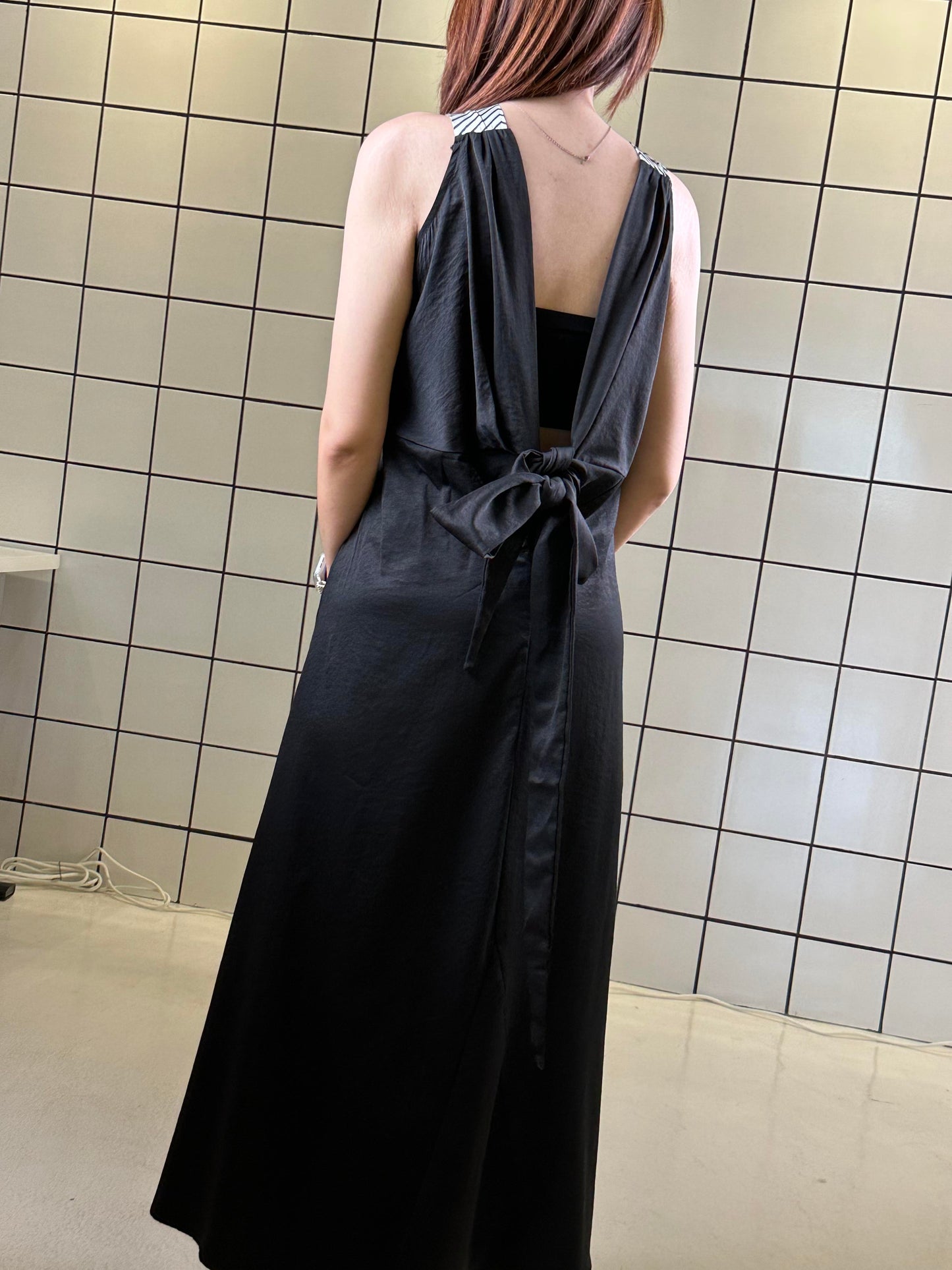 Women's Halter Neck A-Line Maxi Dress