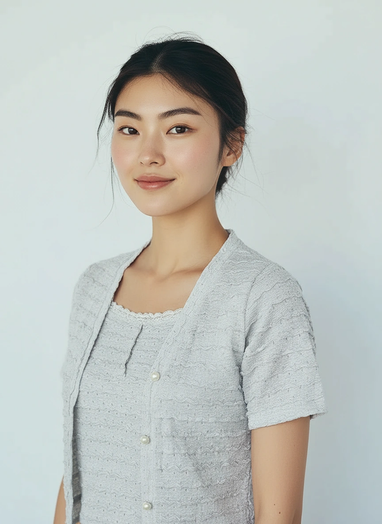 Women’s Textured 2-Piece Set – Pearl Button Outer & Knit Cami (Grey) | Lightweight Layer for Singapore & Malaysia