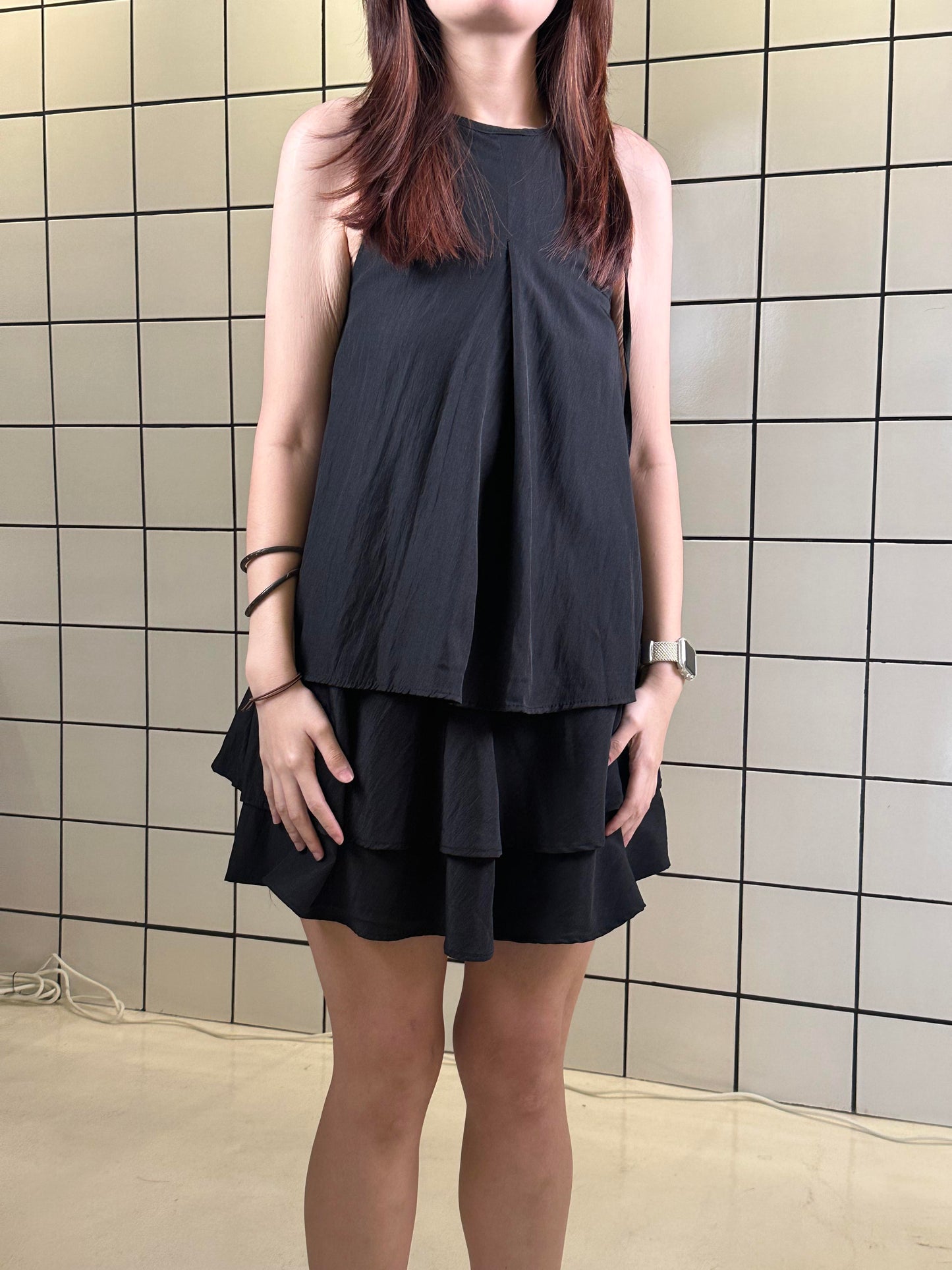 Women's Halter Neck Sleeveless Top & Tiered Skirt Set