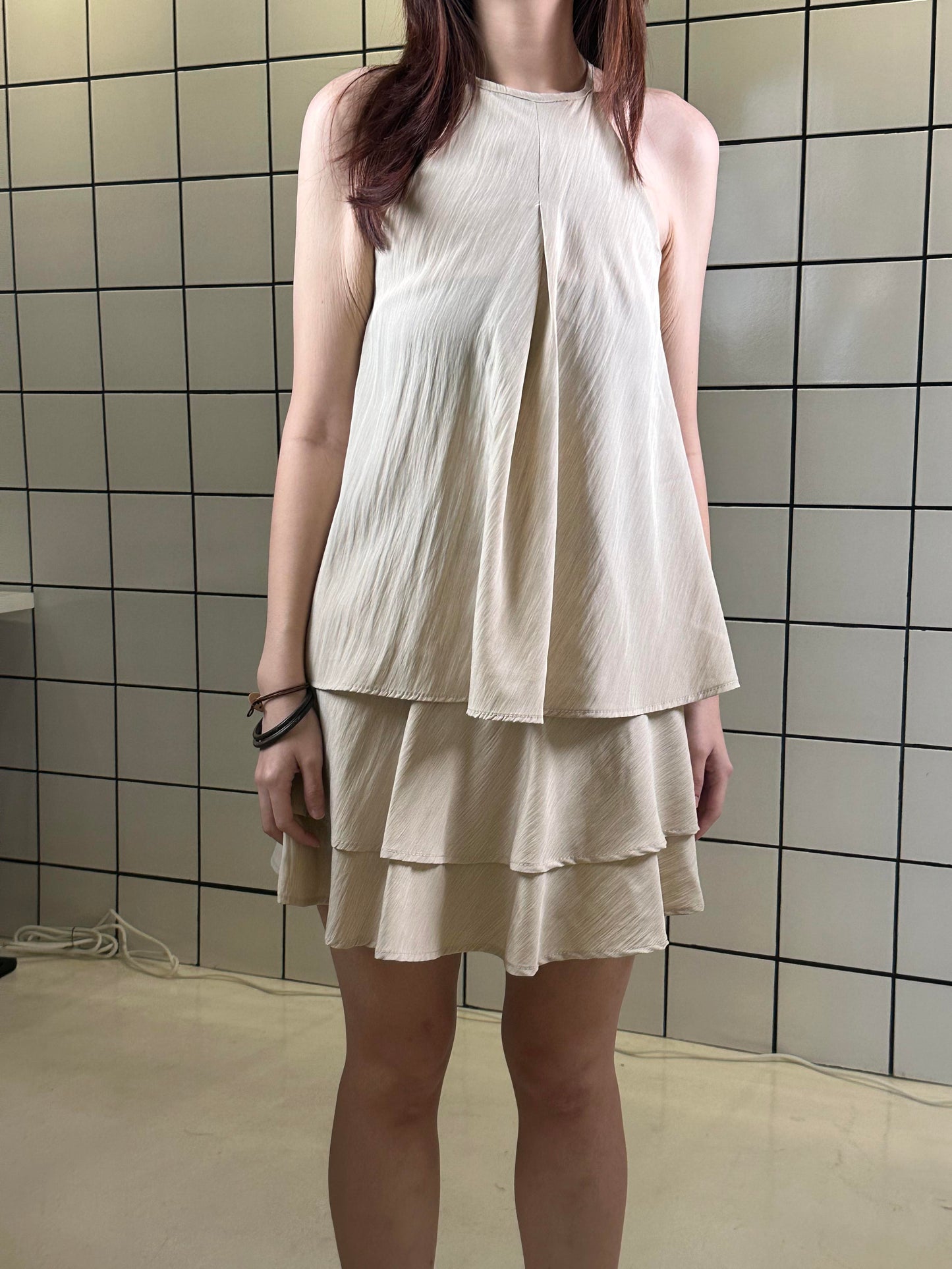 Women's Halter Neck Sleeveless Top & Tiered Skirt Set