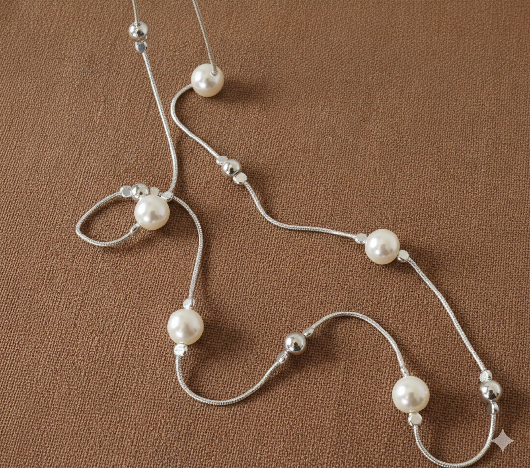 Delicate Pearl Accent Chain Necklace