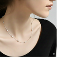 Delicate Pearl Accent Chain Necklace