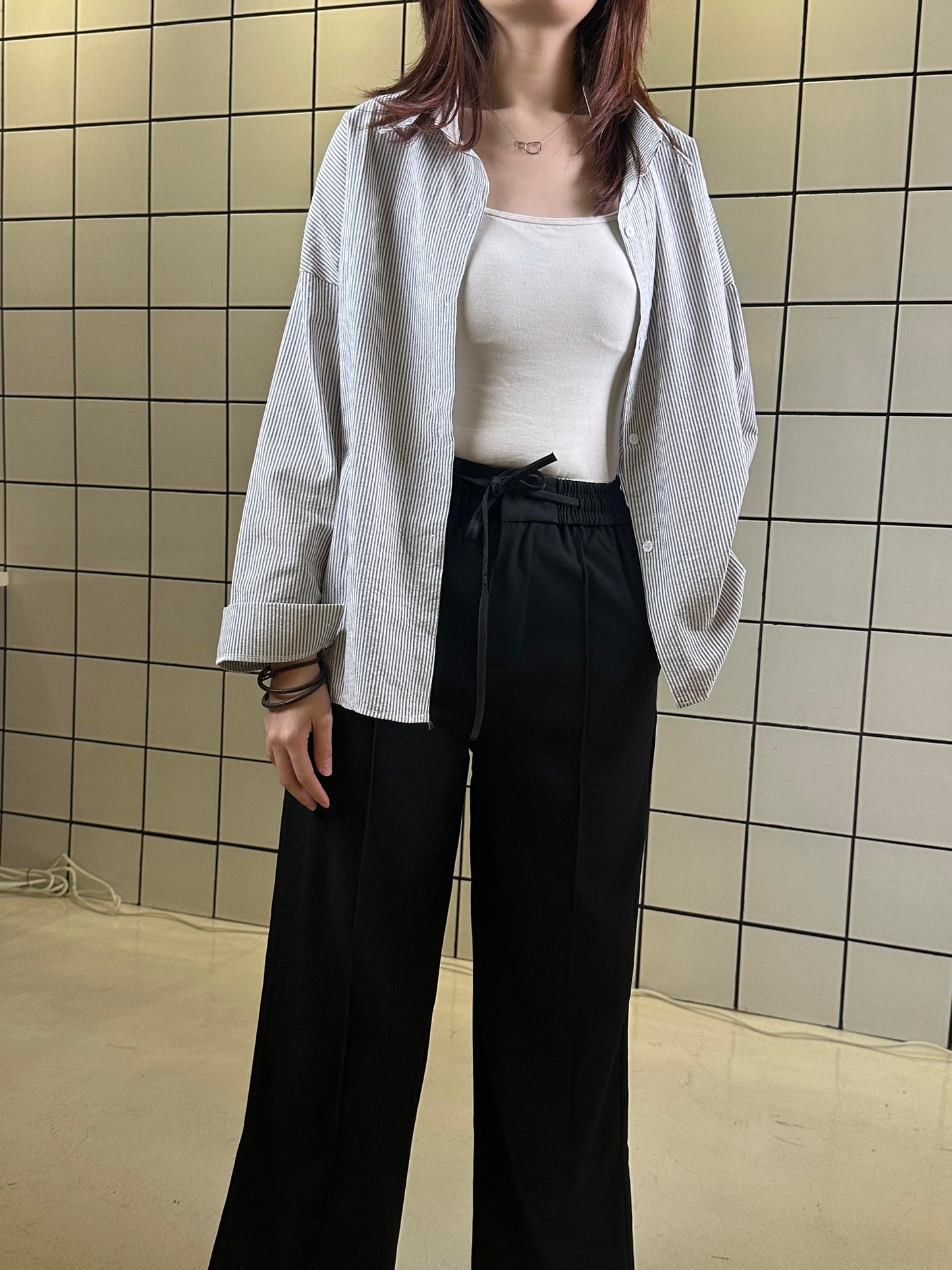 Women's Elastic Waist Straight-Leg Pants