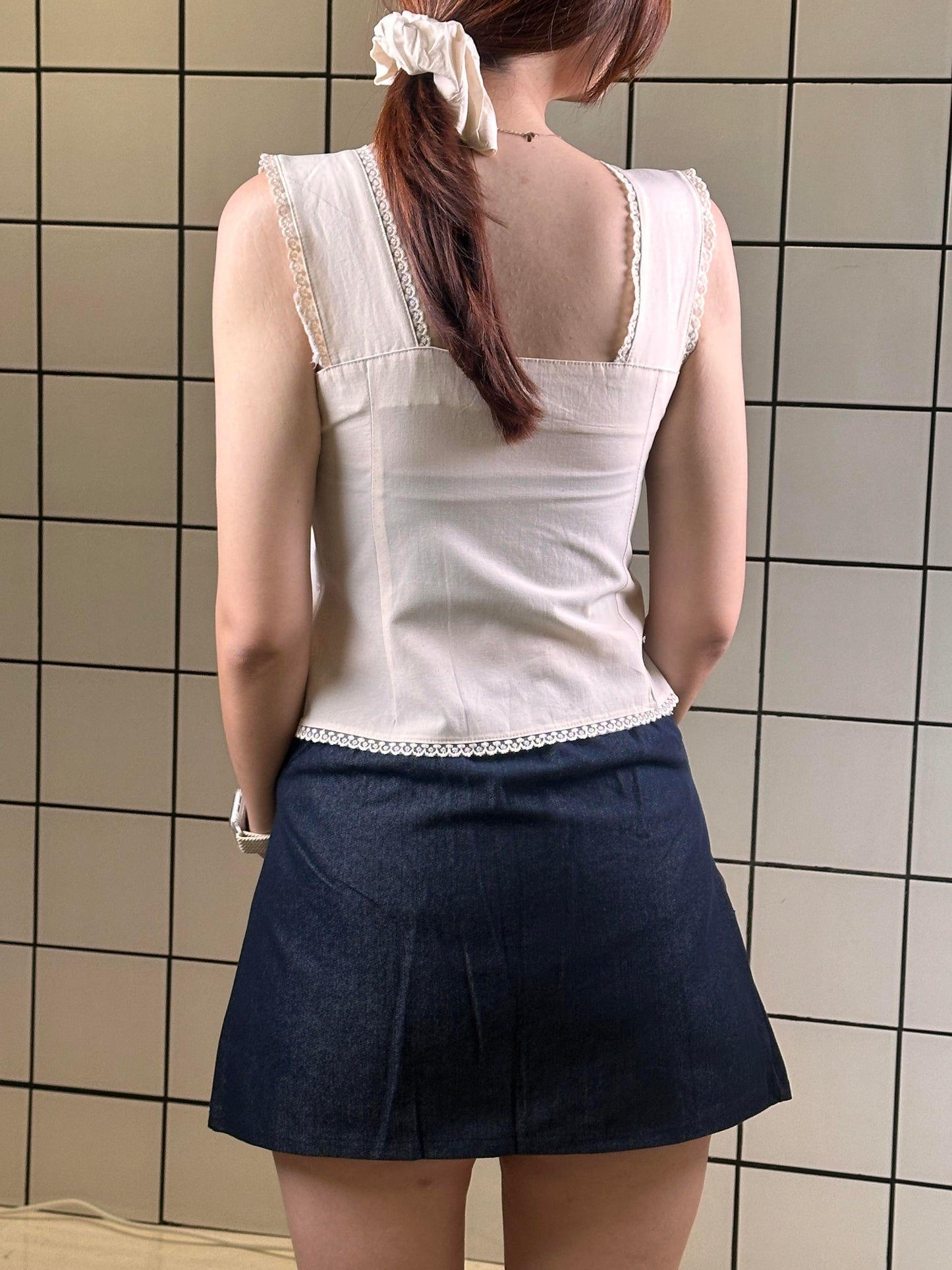 Women's Pleated Built-In Shorts Skort With Belt