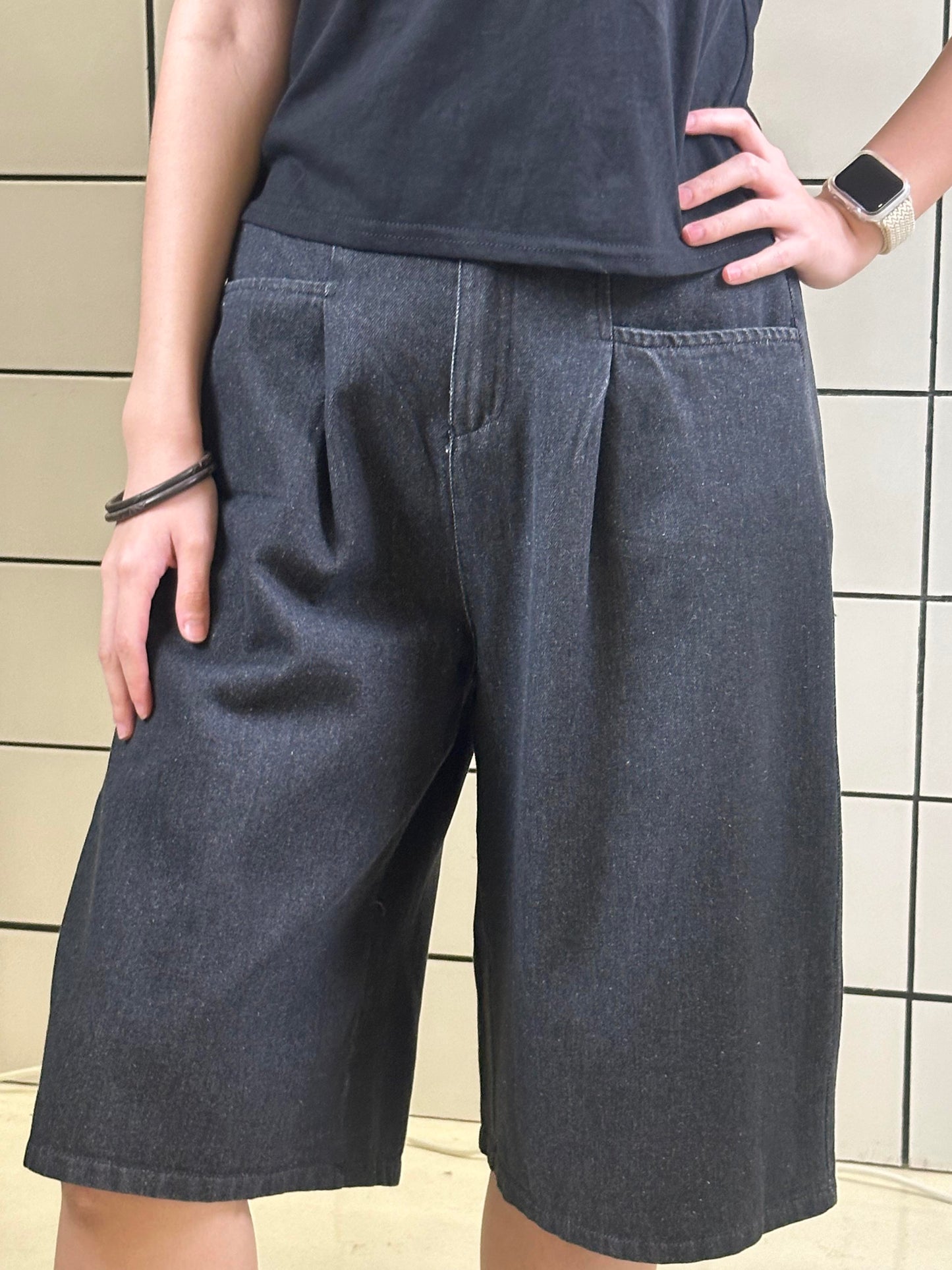 Women's Denim Culotte Shorts