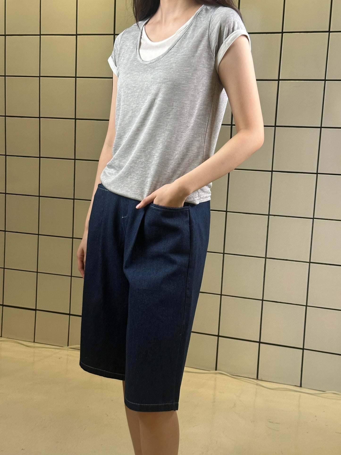 Women's Denim Culotte Shorts