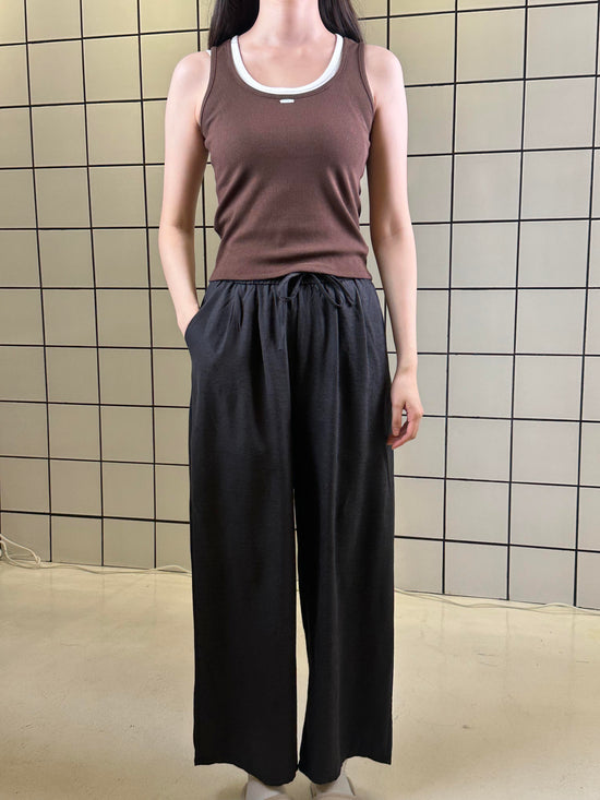 Women's Soft Drape Elastic Waist Wide Pants