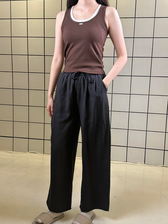 Women's Soft Drape Elastic Waist Wide Pants
