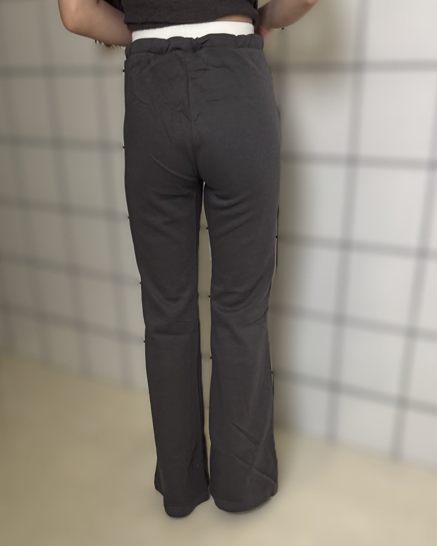 Women's Contrast Waist Straight Jogger Pants