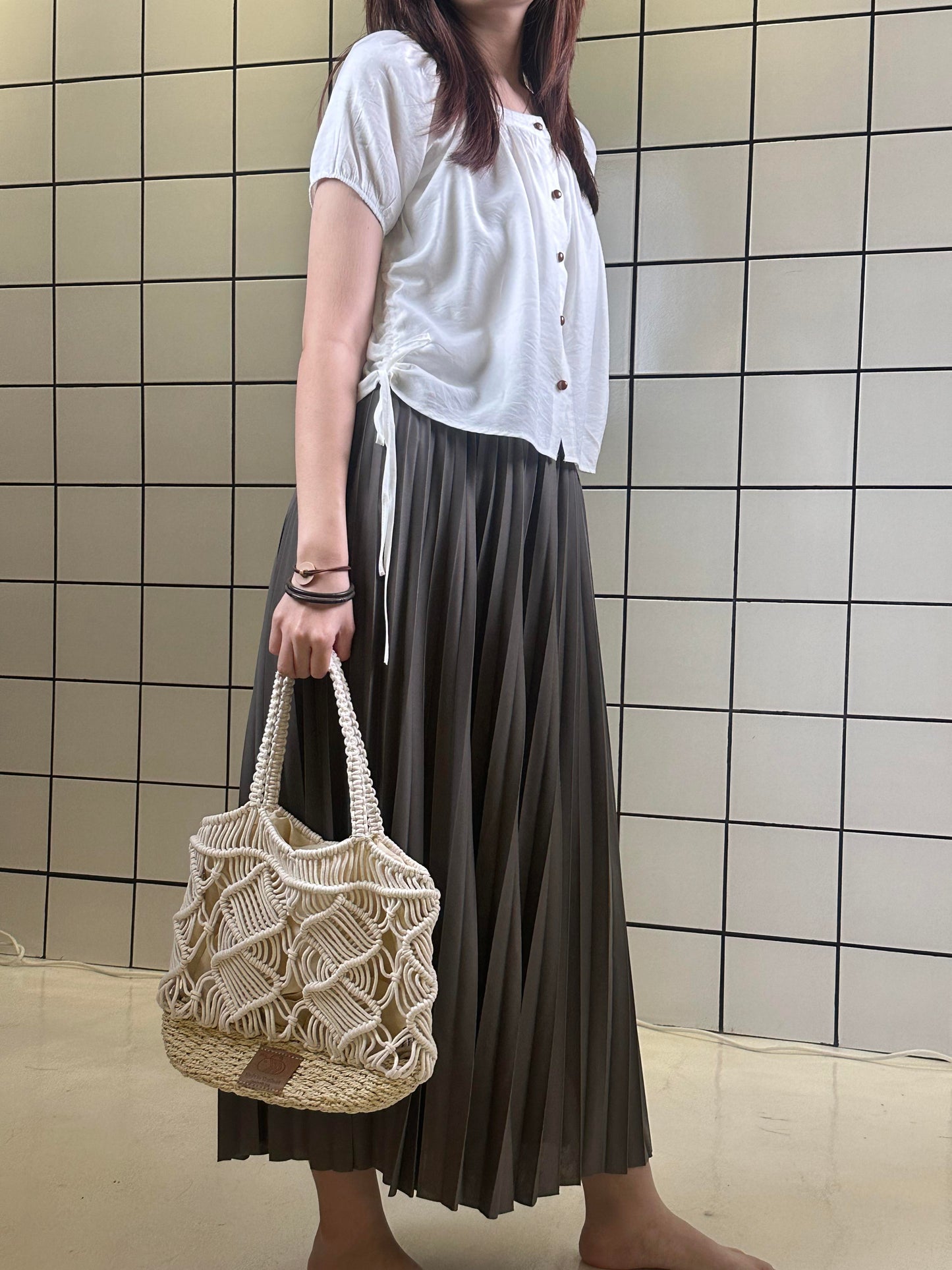 Women's Pleated Midi Skirt