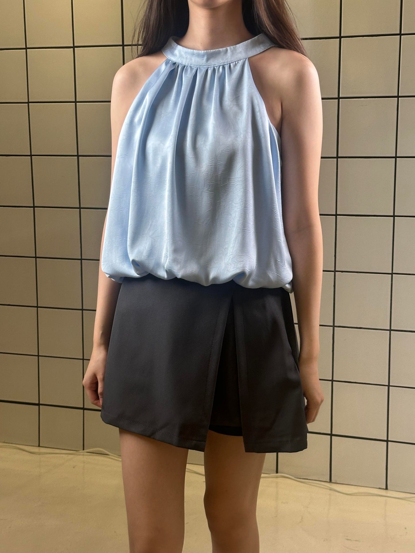 Women's Charcoal Grey Overlay Skorts