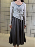 Women's 2-Piece Spaghetti Strap Midi Dress Set – Charcoal Grey