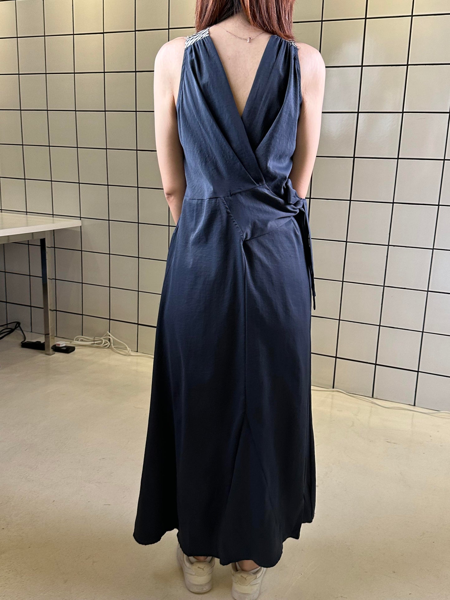 Women's Halter Neck A-Line Maxi Dress