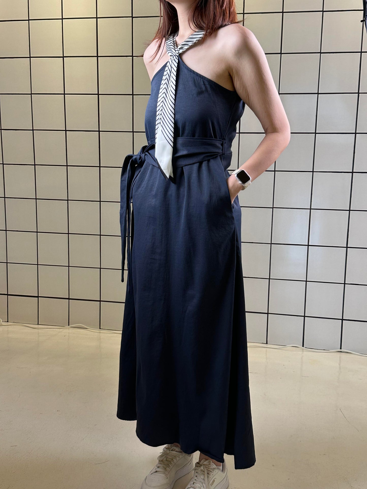 Women's Halter Neck A-Line Maxi Dress