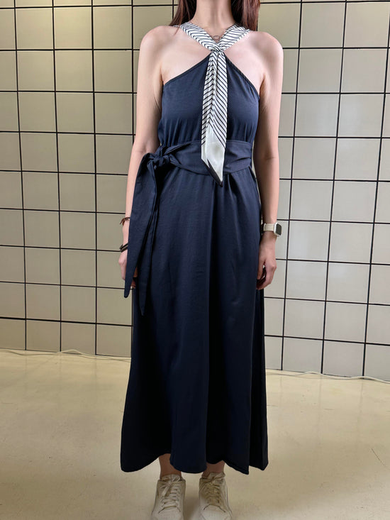 Women's Halter Neck A-Line Maxi Dress