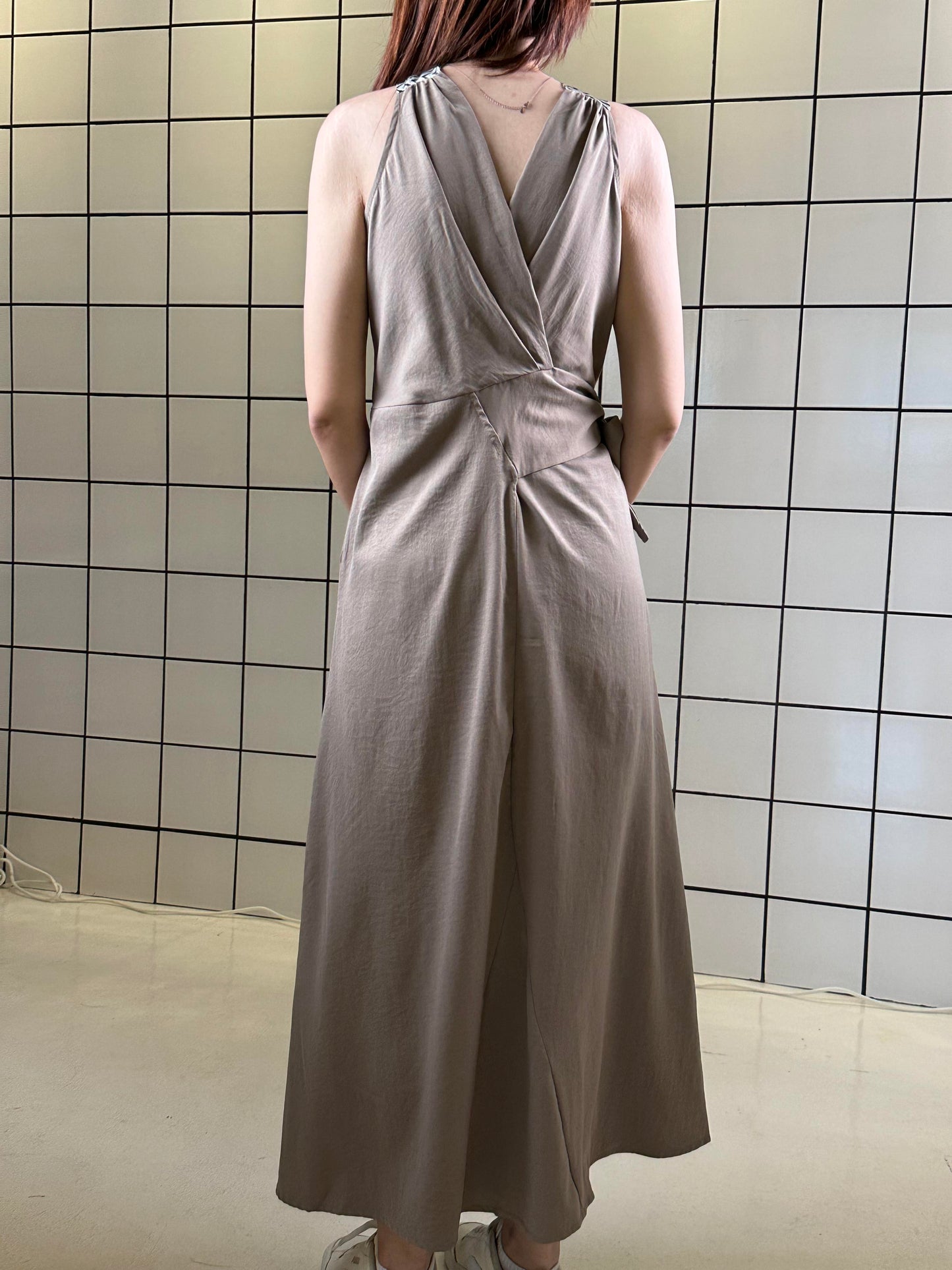 Women's Halter Neck A-Line Maxi Dress