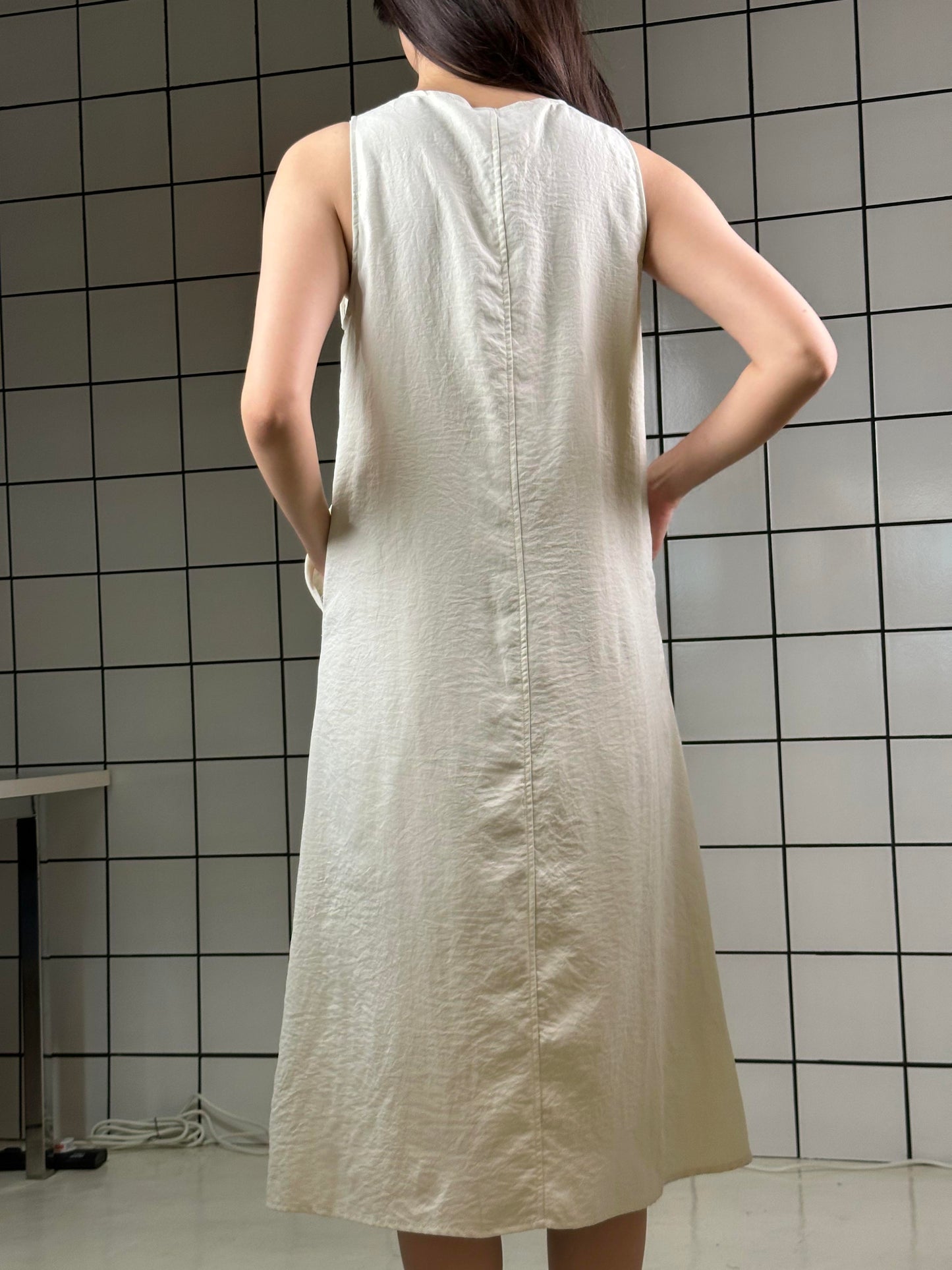 Women's Sleeveless Button-Front Maxi Dress