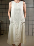 Women's Sleeveless Button-Front Maxi Dress
