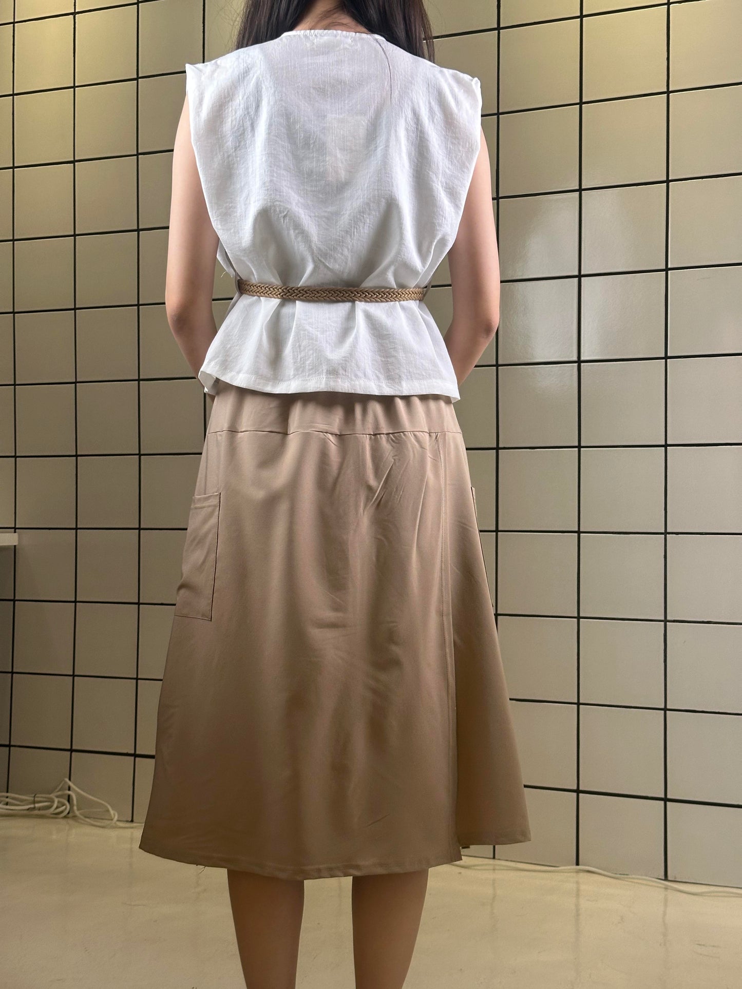 Women's Sleeveless Utility Vest – with Belt