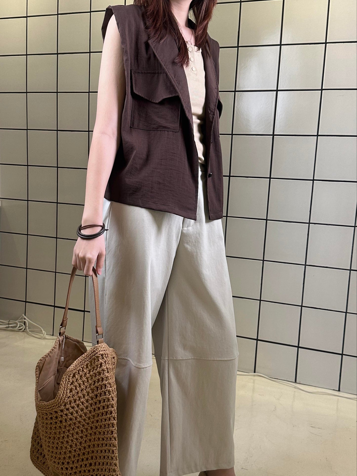 Women's Sleeveless Utility Vest – with Belt