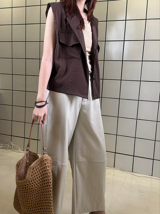 Women's Sleeveless Utility Vest – with Belt