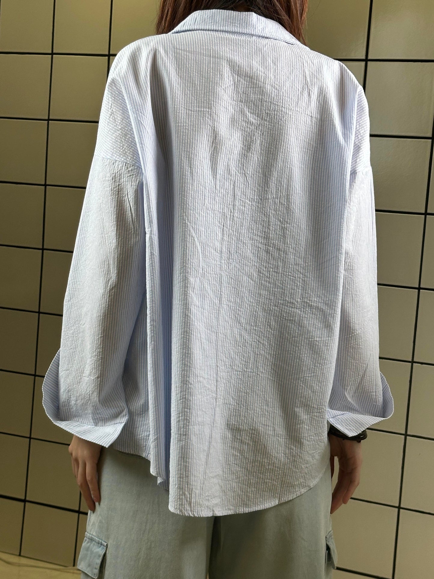 Women's Relaxed Seersucker Button Shirt
