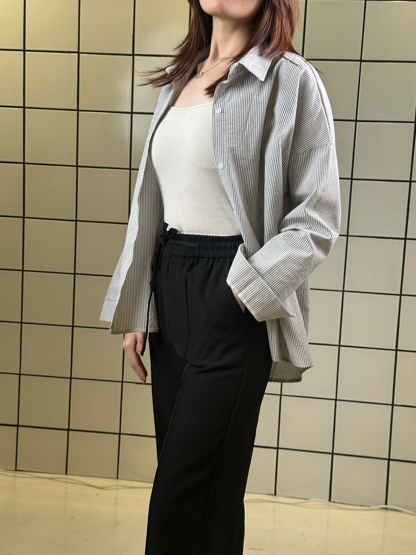 Women's Relaxed Seersucker Button Shirt