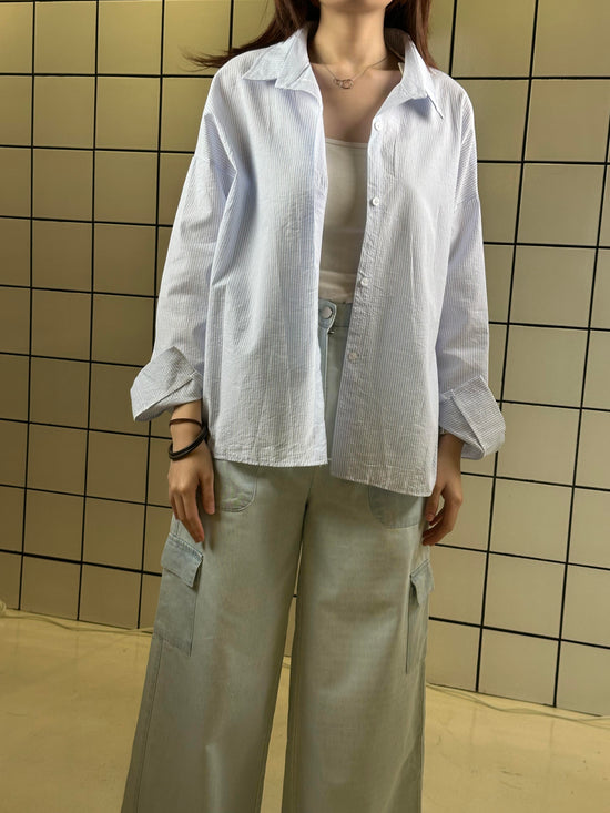 Women's Relaxed Seersucker Button Shirt