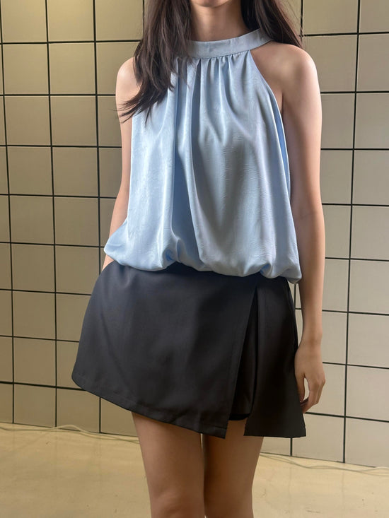 Halter Neck Rose Appliqué Top