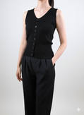Sleeveless Button Front Knit Top