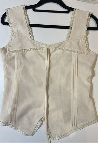 Lace Trim Corset Style Top with Matching Scrunchy