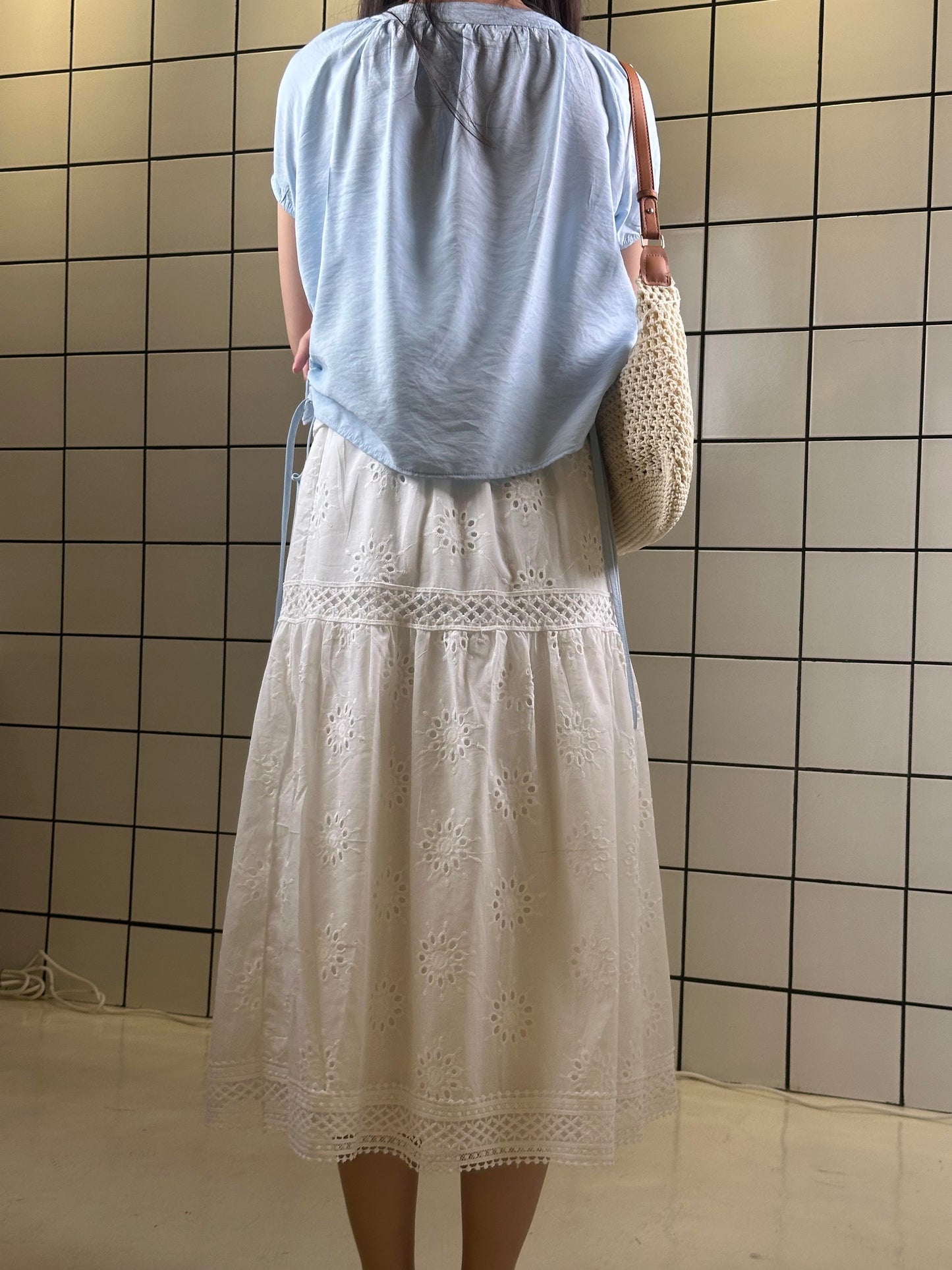 Square Neck Drawstring Blouse