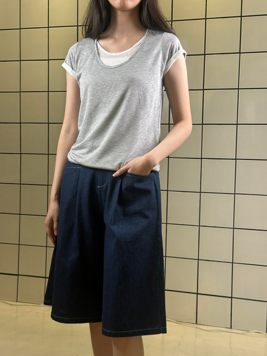 Layered Tee with Contrast Inner