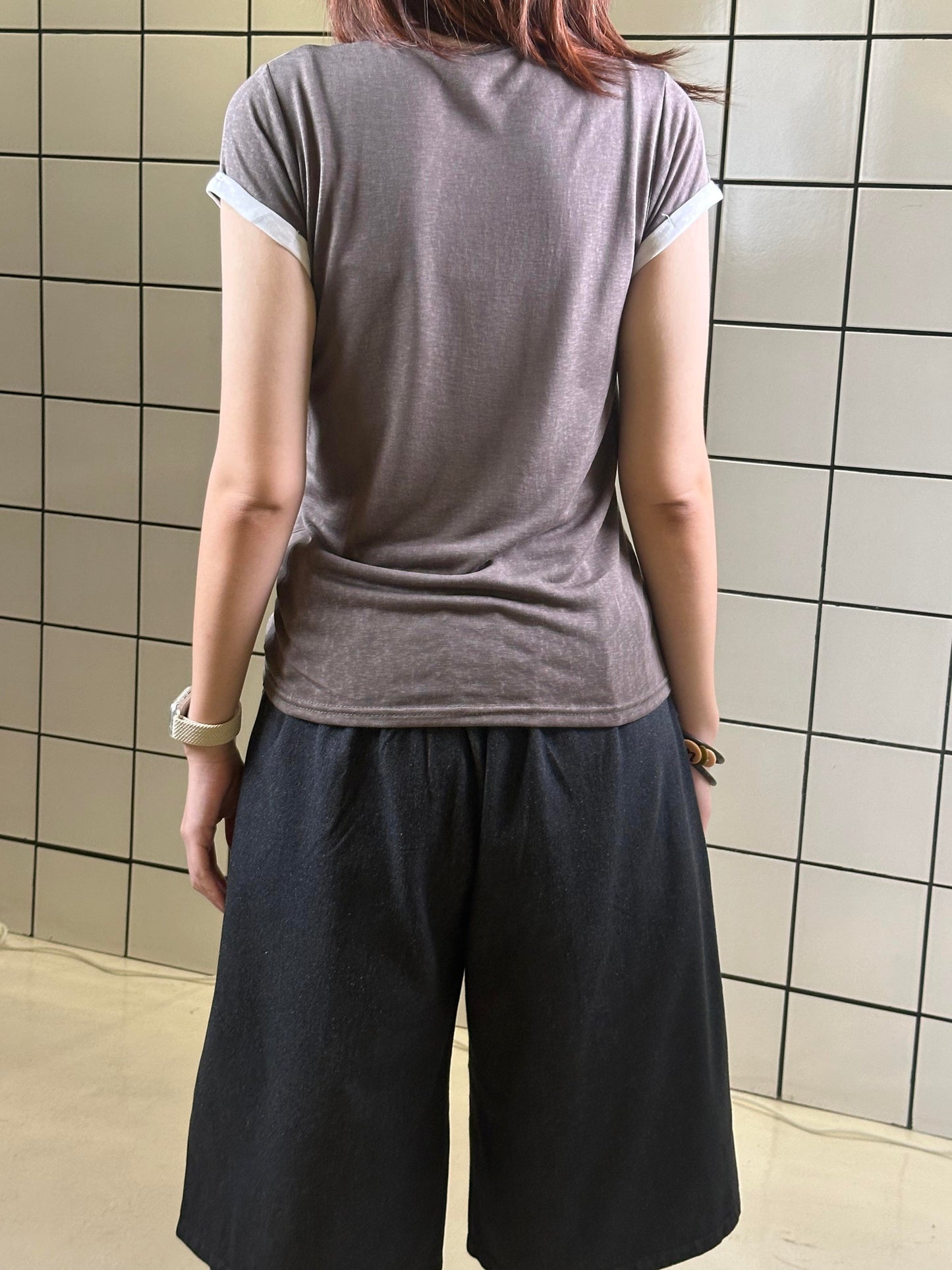 Layered Tee with Contrast Inner