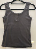 Ribbed Henley Sleeveless Tank Top