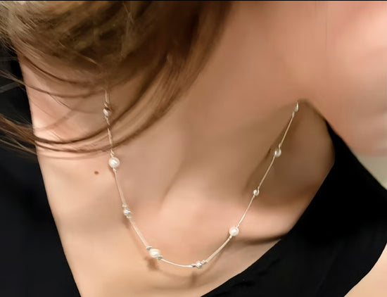 Delicate Pearl Accent Chain Necklace